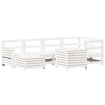 vidaXL Salon de jardin 7 Pièces blanc bois de pin massif