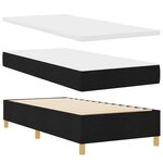 Box Spring VidaXL avec Matelas Noir 100x200 cm Tissu