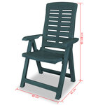 vidaXL Chaises inclinables de jardin lot de 4 Plastique Vert