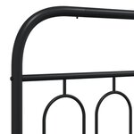 vidaXL Cadre de lit métal avec tête de lit noir 75x190 cm
