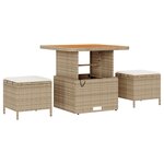 Ensemble de canapé de jardin vidaXL 9 pièces avec coussins en beige Rotin Acacia