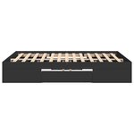 vidaXL Cadre de lit sans matelas noir 140x190 cm bois d'ingénierie