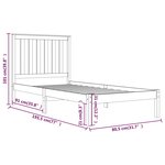 vidaXL Cadre de lit sans matelas blanc bois massif