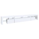vidaXL Meuble TV avec lumières LED Blanc 260x36 5x40 cm