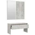 vidaXL Ensemble de meubles de couloir Gris béton Bois d'ingénierie
