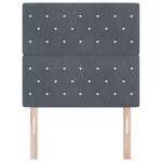 Tête de lit vidaXL bouton en cristal capitonné gris foncé 90 cm en velours