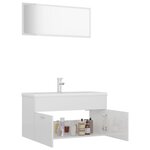 vidaXL Ensemble de meubles de salle de bain Blanc brillant Aggloméré