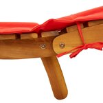vidaXL Chaises longues avec coussins lot de 2 rouge bois massif acacia