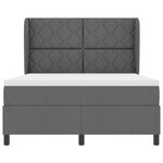 Lit Box Spring vidaXL avec Matelas - Gris Foncé  140x190 cm  Tissu