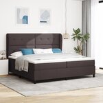Lit Box Spring vidaXL avec Matelas en Brun Foncé  200x200 cm Tissu