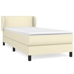 vidaXL Sommier à lattes de lit avec matelas Crème 100x200cm Similicuir
