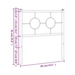 vidaXL Tête de lit métal blanc 80 cm