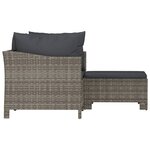 Salon de jardin meuble d'extérieur ensemble de mobilier 3 pièces avec coussins gris résine tressée 02_0015974