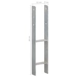 vidaXL Piquets de clôture 6 Pièces Argenté 12x6x60 cm Acier galvanisé