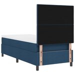 vidaXL Lit à ressorts avec matelas bleu 90x200 cm tissu