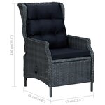 vidaXL Ensemble à manger d'extérieur 7Pièces et coussins rotin gris foncé