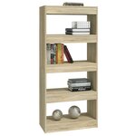 vidaXL Bibliothèque/Cloison Chêne sonoma 60x30x135cm Bois d'ingénierie