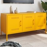 vidaXL Meuble TV jaune moutarde 100 5x39x50 5 cm acier