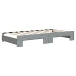 vidaXL Lit de jour avec gigogne et tiroirs gris clair 90x190 cm tissu