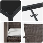 vidaXL Ensemble de salle à manger de jardin 5 pièces avec coussins en poly rotin marron