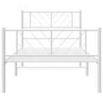 vidaXL Cadre de lit métal avec tête de lit/pied de lit blanc 90x190 cm