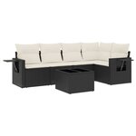 vidaXL Salon de jardin 6 Pièces avec coussins noir résine tressée