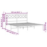 vidaXL Cadre de lit métal sans matelas et tête de lit blanc 120x200 cm