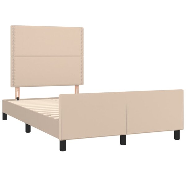 vidaXL Cadre de lit avec tête de lit cappuccino 120x190 cm similicuir