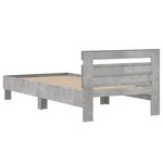 vidaXL Cadre de lit sans matelas avec tête de lit gris béton 100x200cm