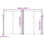 vidaXL Auvent latéral rétractable crème 220x1000 cm