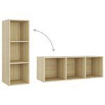 vidaXL Meuble TV chêne sonoma 107x35x37 cm bois d’ingénierie