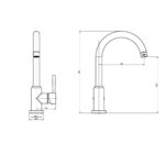 SCHÜTTE Mitigeur d'évier CORNWALL graphite mat