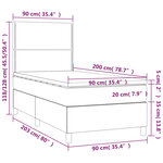 vidaXL Sommier à lattes de lit avec matelas et LED Bleu 90x200cm Tissu