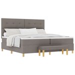 vidaXL Lit coffre avec matelas et banc Taupe 200x200 cm en tissu