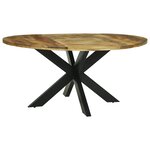 vidaXL Table ronde Ø160x76 cm Bois massif Bois de manguier