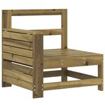 vidaXL Canapé de jardin accoudoir avec table d'appoint pin imprégné