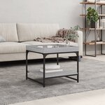 vidaXL Table basse sonoma gris 49 5x49 5x45 cm bois d'ingénierie