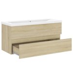 vidaXL Armoire d'évier avec lavabo intégré Chêne sonoma Aggloméré