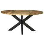 vidaXL Table ronde Ø160x76 cm Bois massif Bois de manguier