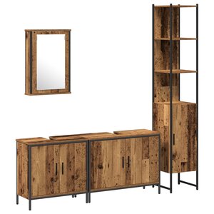 vidaXL Ensemble de meubles de salle de bain 4 pièces en bois ancien