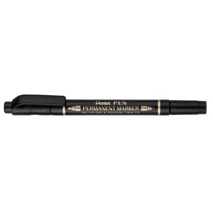 Marqueur permanent Pen  double pointe  noir x 12 PENTEL