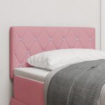 vidaXL Tête de lit LED capitonnée en cristal rose 80 cm en velours