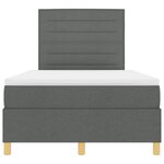vidaXL Lit avec sommier à ressorts et matelas gris foncé 120x200 cm Tissu