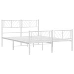 vidaXL Cadre de lit métal avec tête de lit/pied de lit blanc 120x190cm