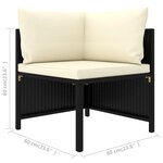 Salon de jardin meuble d'extérieur ensemble de mobilier 8 pièces avec coussins résine tressée noir 02_0017736