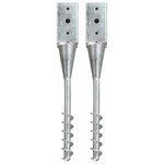 vidaXL Piquets au sol 2 Pièces Argenté 7x7x56 cm Acier galvanisé