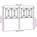 vidaXL Tête de lit métal noir 140 cm
