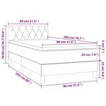 vidaXL Sommier à lattes de lit avec matelas et LED Gris foncé 80x200cm