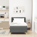 vidaXL Lit avec sommier et matelas gris foncé 100x200 cm en tissu