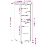vidaXL Armoire roulante avec tiroirs MOSS bois de pin marron miel